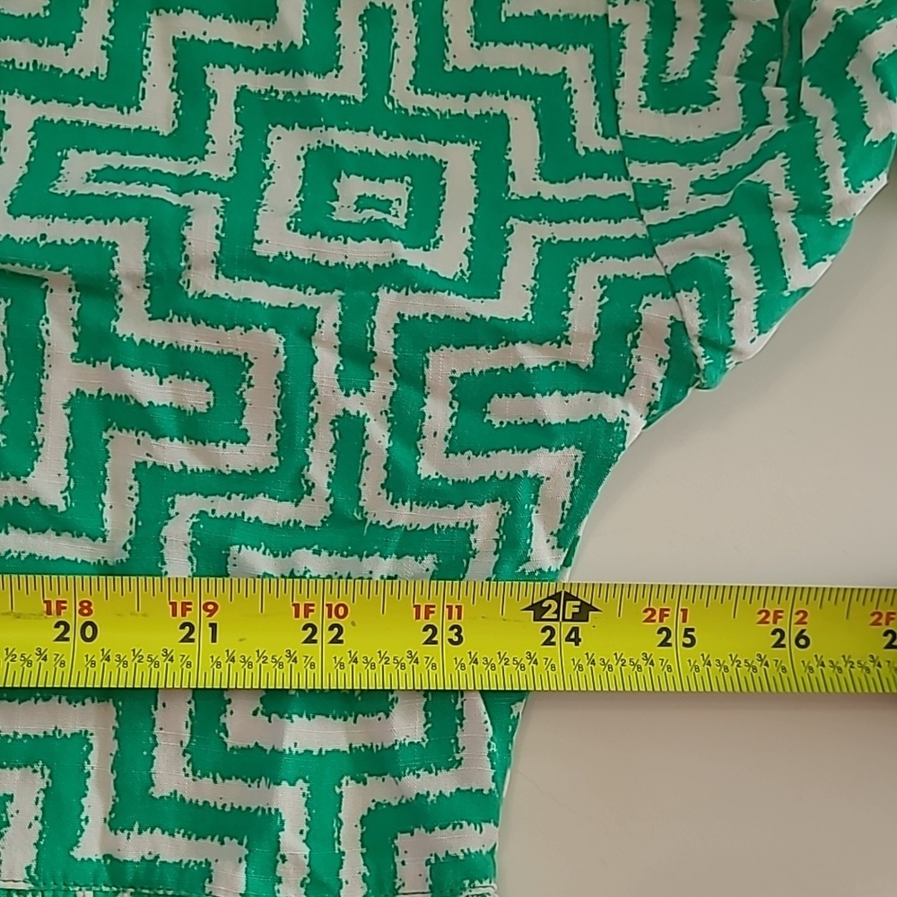 Ruby Rd Green & White Greek Key Patterned Dress size XL - Picture 5 of 6